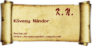 Kövesy Nándor névjegykártya