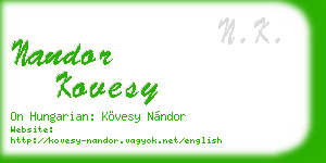 nandor kovesy business card